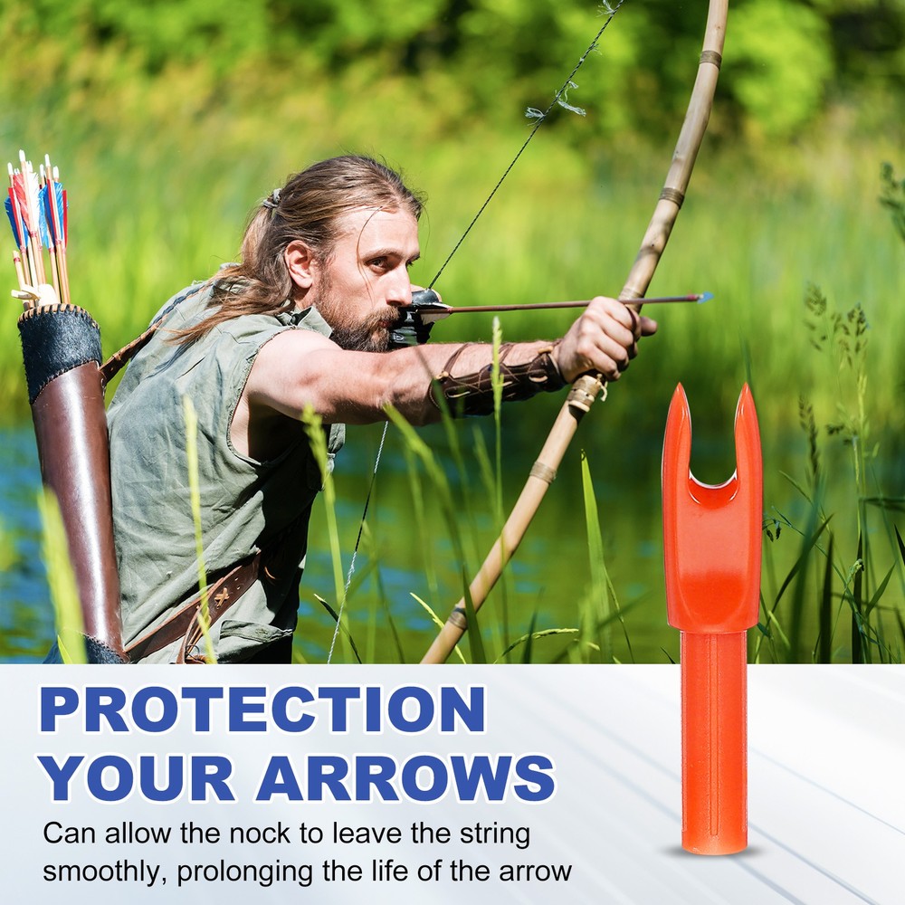 12Pack Archery Arrows Nocks 4.2mm Plastic Insert Arrow Nock Orange