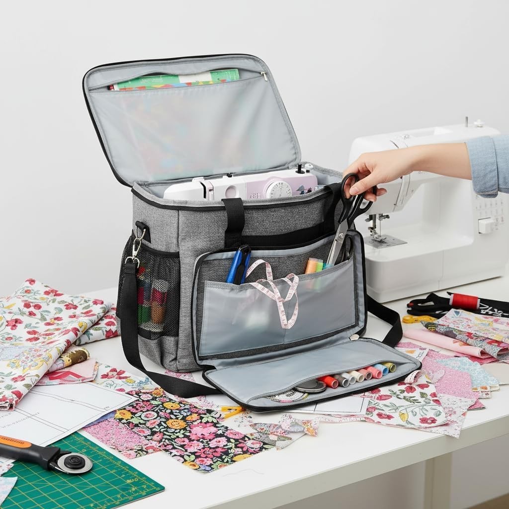 Universal Sewing Machine Carrying Case Tote Bag with Padding