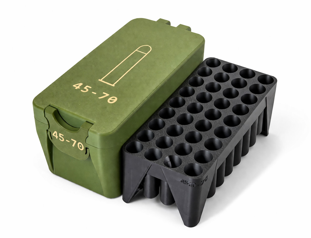 45-70 Ammo Box – 36 Rounds - Snap Close Storage Box | Fully Customizable
