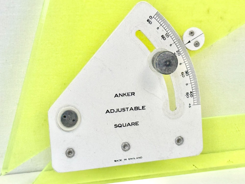 Vintage Anker Adjustable Square Made in England Fluorescent Drafting Tool
