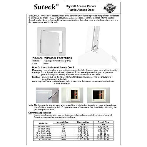 Plumbing Access Panel - Drywall Access Door with Removable Hinged Door