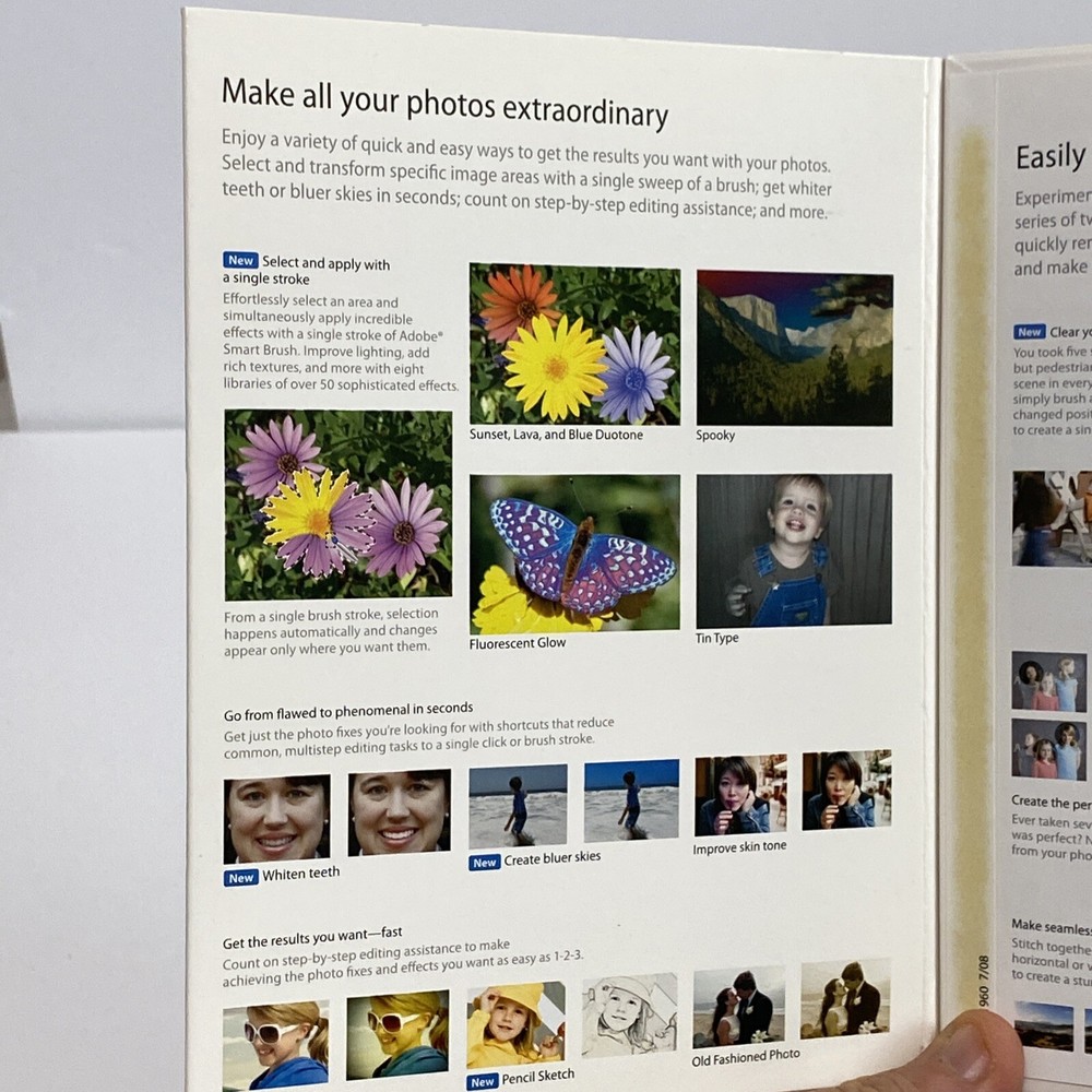 Adobe Photoshop Elements 7 Software Edit Enhance Create Share For PC With BOOK!