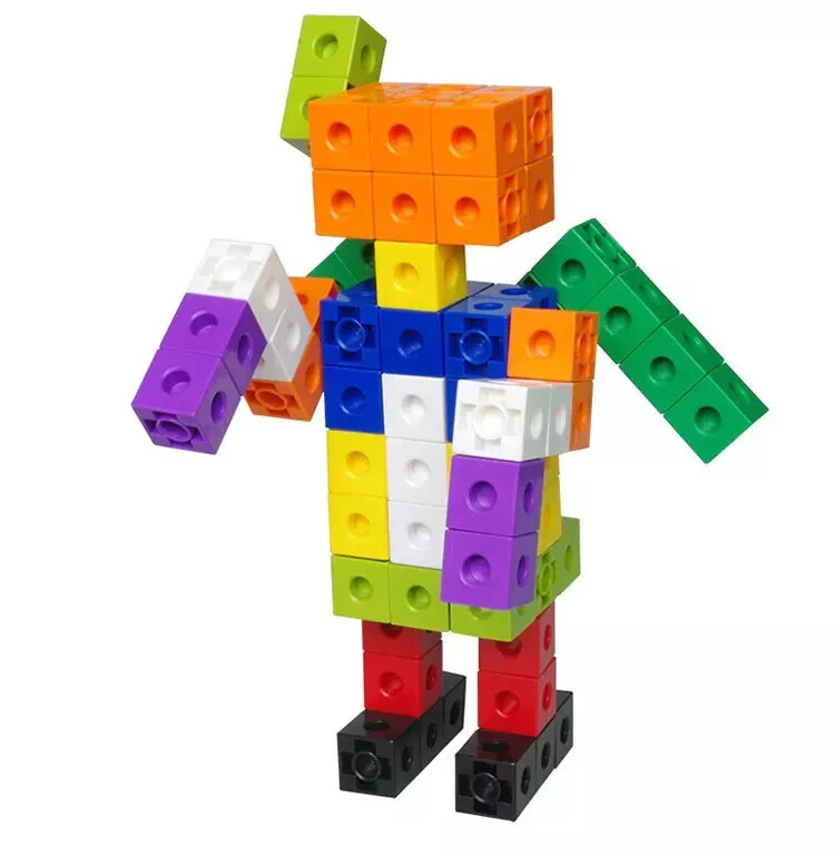 Educational Linking Cubes Set of 100 Math Manipulatives Construction Early Math