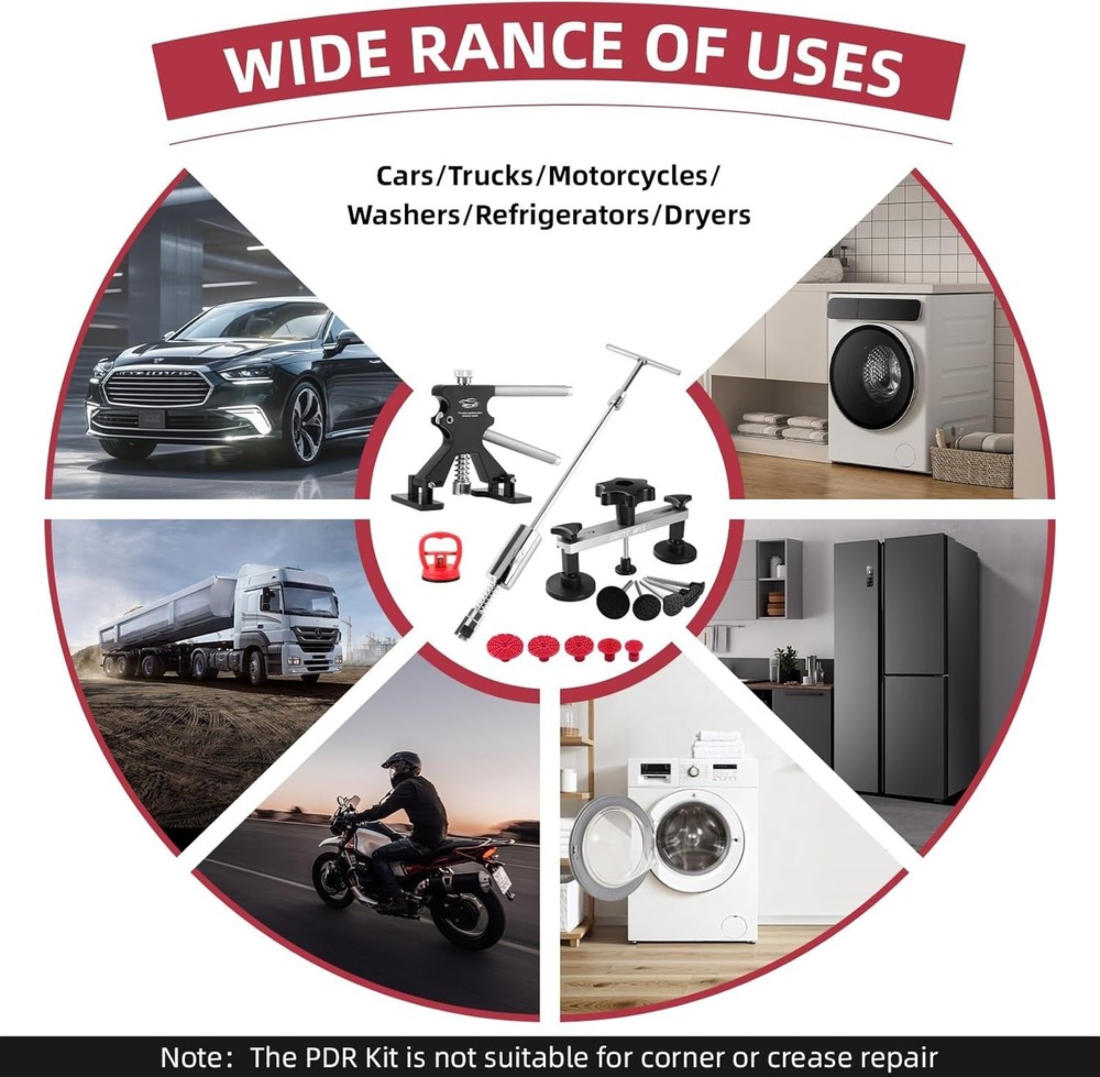 Comprehensive Car Dent Repair Kit with Adjustable Bridge Puller & Suction Cup