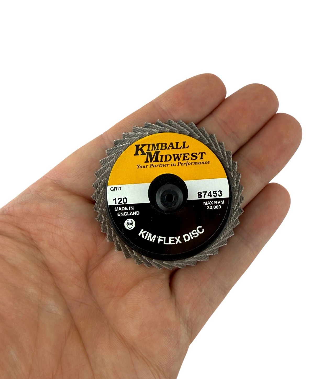 (5) KIMBALL MIDWEST #87453 2” 120-Grit Mini Flap Discs (Made In England)