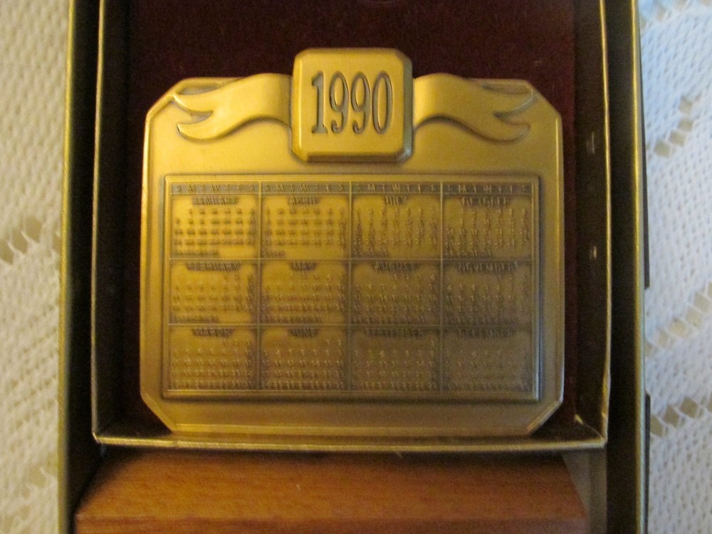 1990 John Deere Calendar Medallion Featuring Model A Tractor