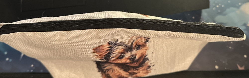 Zippered Yorkie Pencil Pouch/Small Bag