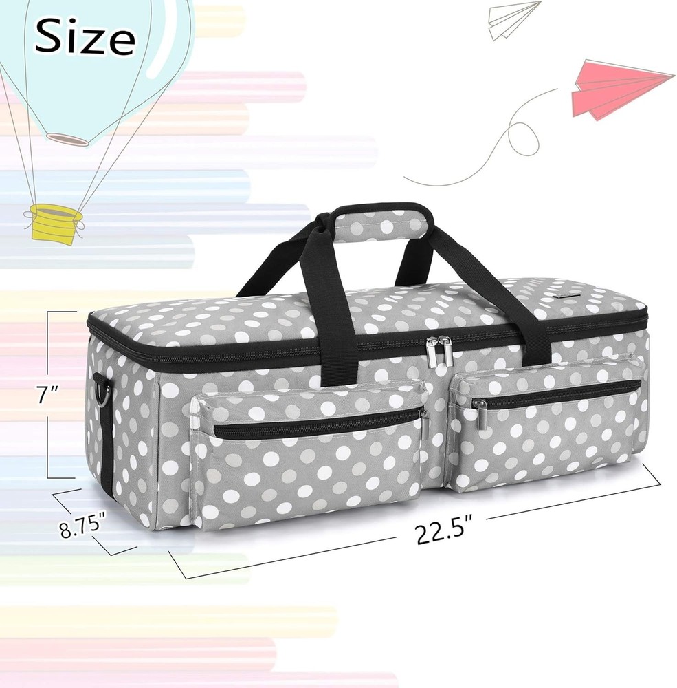 Durable Gray Dots Carrying Bag for Cricut Explore Air & Maker - 5 Compartments