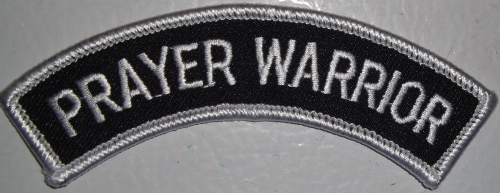 MOTORCYCLE VEST PATCH - PRAYER WARRIOR - CHRISTIAN PATCH