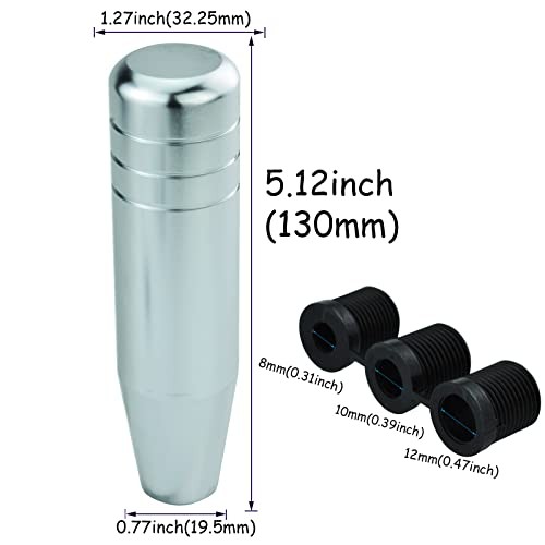 5" Shifter Knob Weighted Gear Shift Handle Long Shift Stick Head for Silver