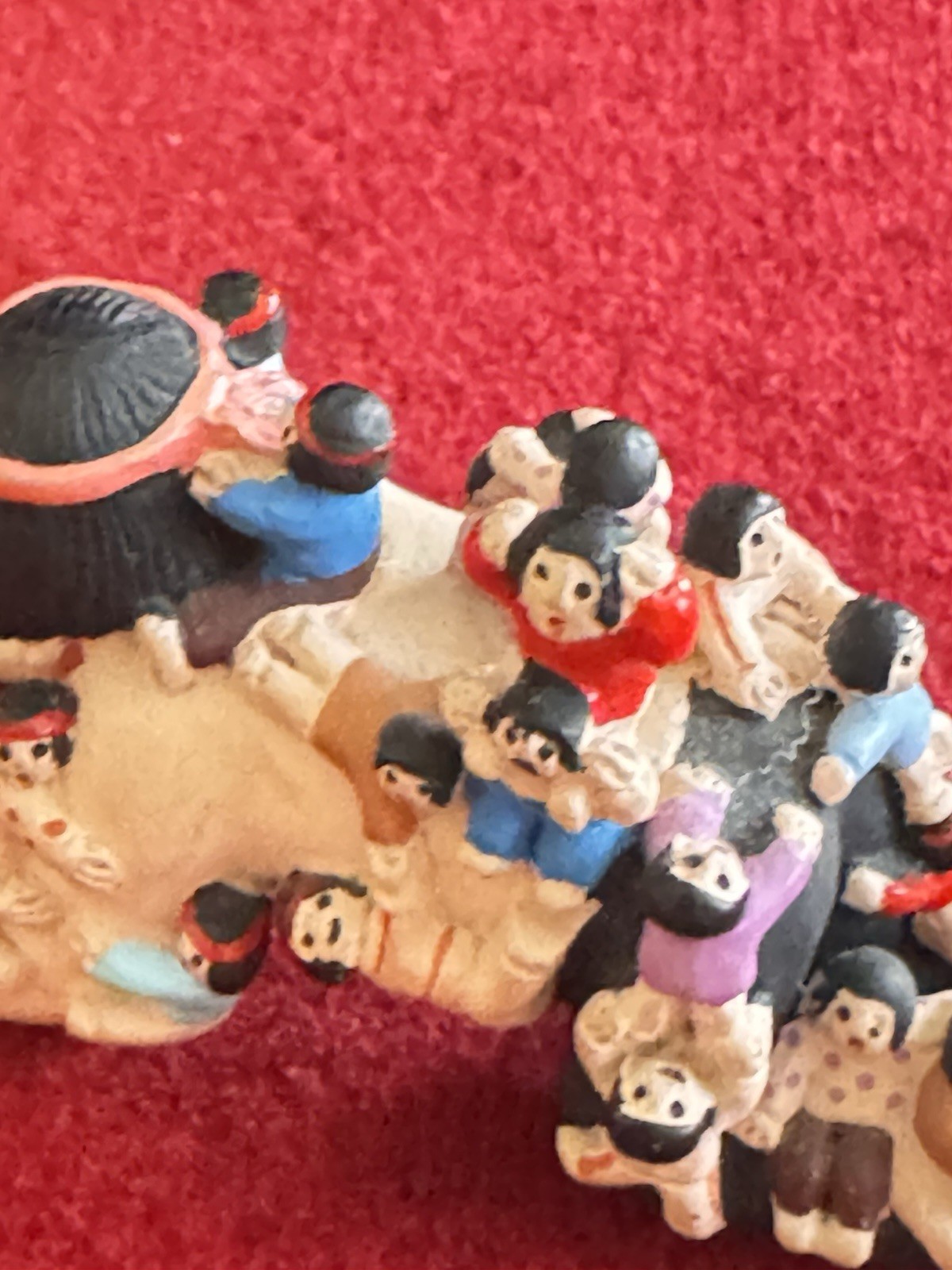 Vintage Storyteller Figurine with 25 Babies Southwest Native Inspired 2.5"