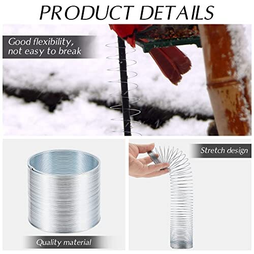 Pieces Squirrel Baffle Metal Spring Device Squirrel Barrier Spring Type Coil 3