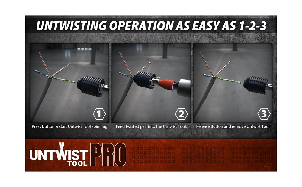Untwist Tool PRO-COMBO Quickly Separates CAT5e, CAT6, CAT6A, & CAT7