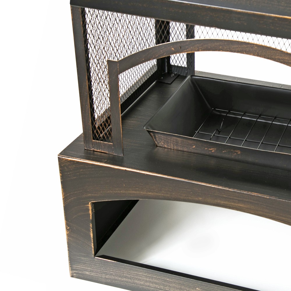 Metal Outdoor Wood Burning Fireplace Log Burner Fire Pit Patio Garden Backyard