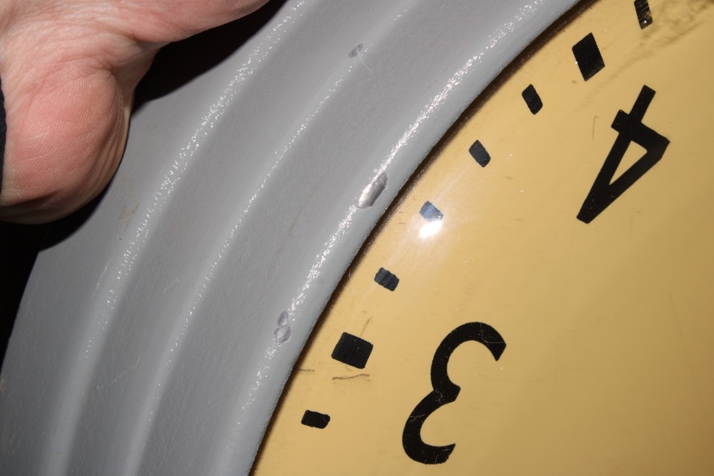 Simplex School Wall Clock Bubble Glass Ribbed Sides Untested Hard Wire As Is