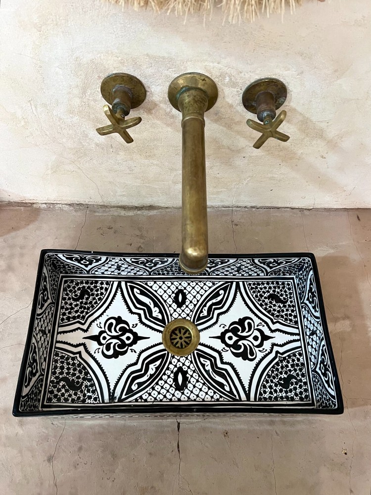 47cm / 18.5inches Ceramic Sink for Bathroom & Kitchen, Rectangular Orchid Sink