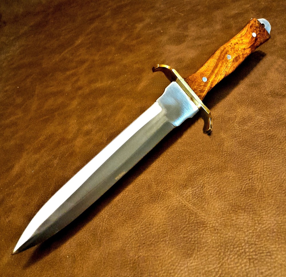 11.5" Combat Commando Dagger Double Edge Throwing Knife w/Leather Sheath