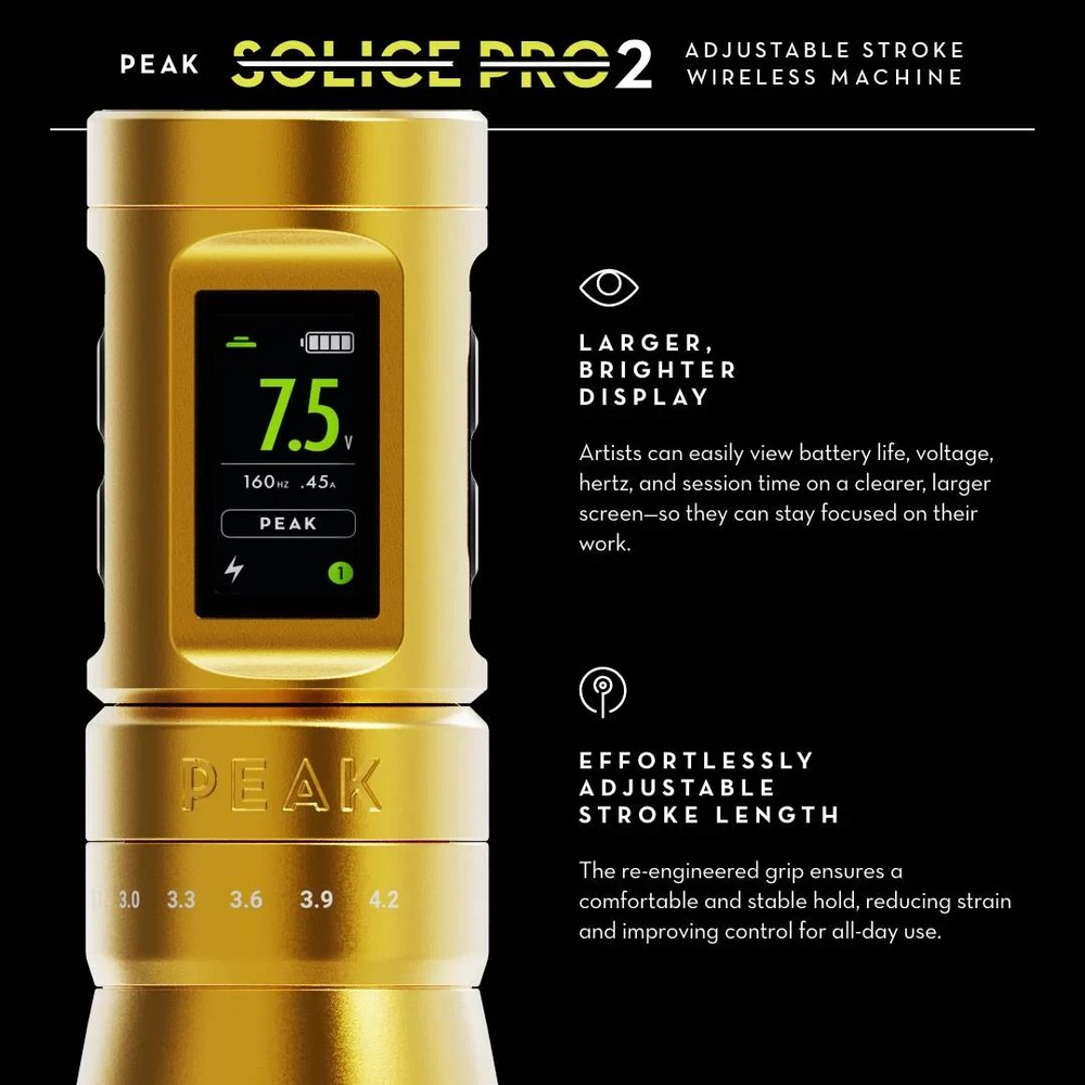 Peak Solice Pro 2 Wireless Tattoo Machine - GREY