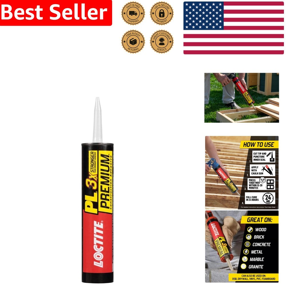 PL  Polyurethane Construction Adhesive 10oz - 3X Stronger Bonding Glue