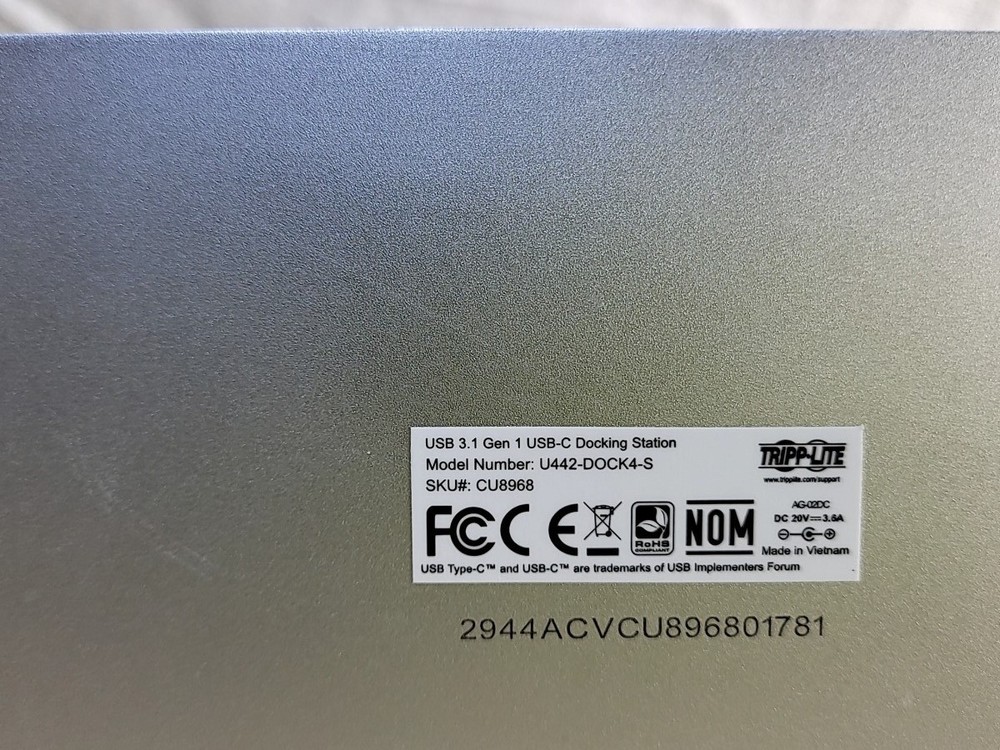 TRIPP LITE U442-DOCK4-S USB-C Docking Station SEE NOTES