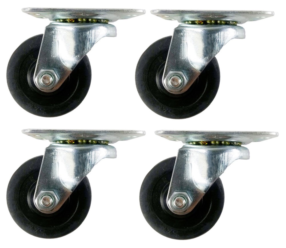2"  Soft Rubber Wheel Caster - 4 Swivels