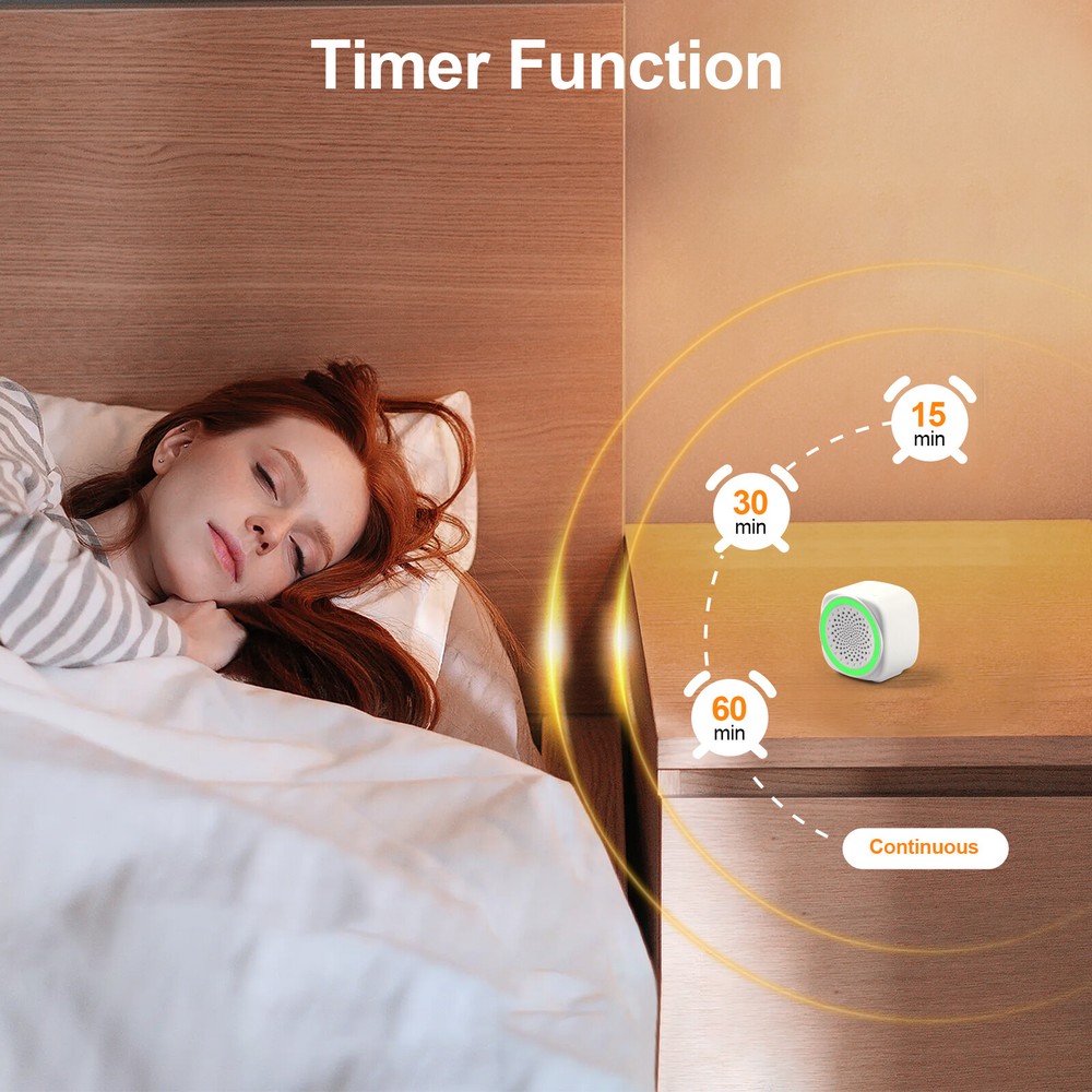 Portable Q9 White Noise Sound Machine–26 Relaxing Sleep Sounds, Timer Function