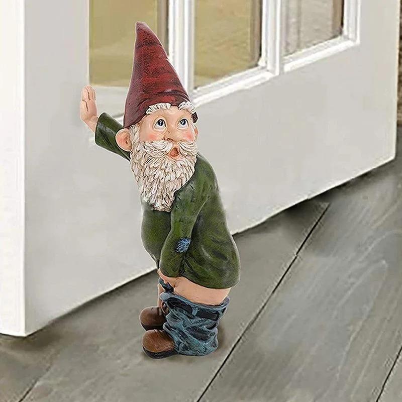 Funny Garden Gnome Statue Resin Home Lawn Ornament Figure Sculpture Decor