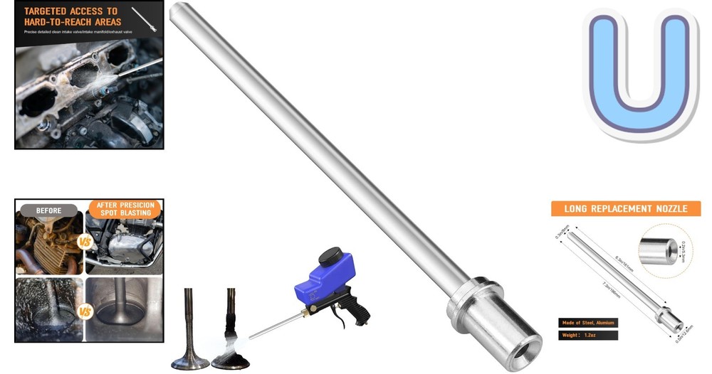 Precision Sand Blaster Extended Nozzle Kit for Le Lematec & Harbor Freight