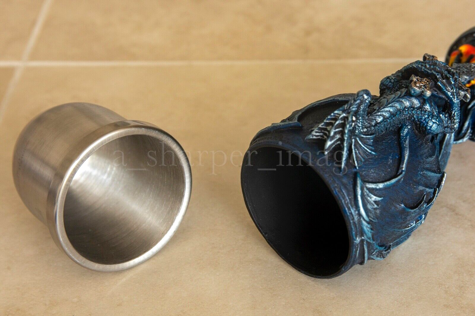 Fierce Guardian Dragon & Sword Wine Goblet 6.5" Tall 8 oz Gothic Fantasy Art!