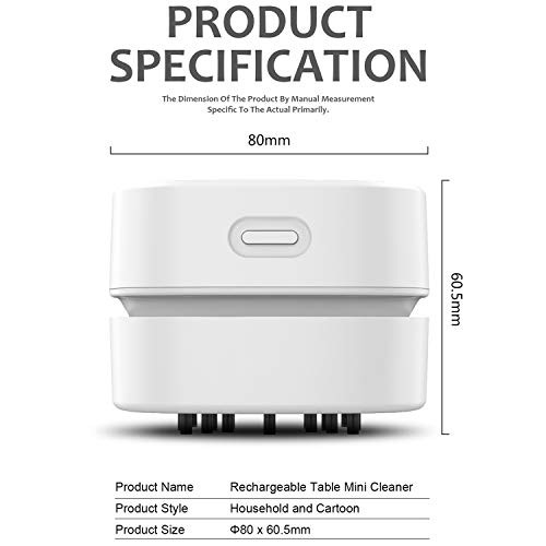 Desktop Vacuum Cleaner, Mini Table dust Sweeper Energy Saving,High White