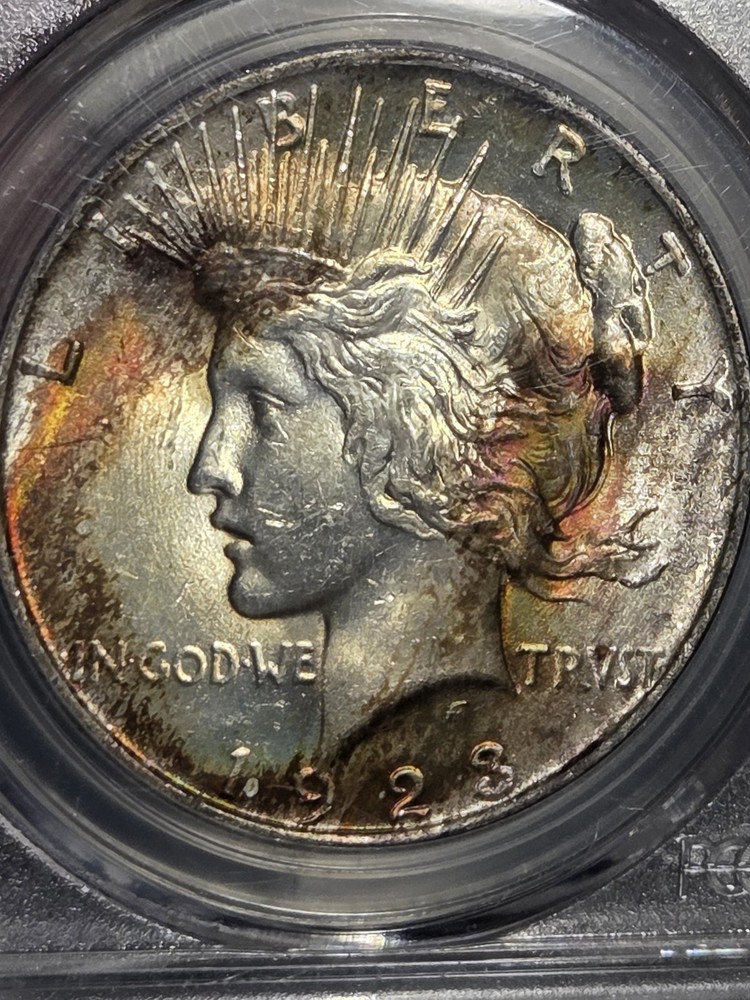 1923 $1 Peace Dollar PCGS MS63 Toned