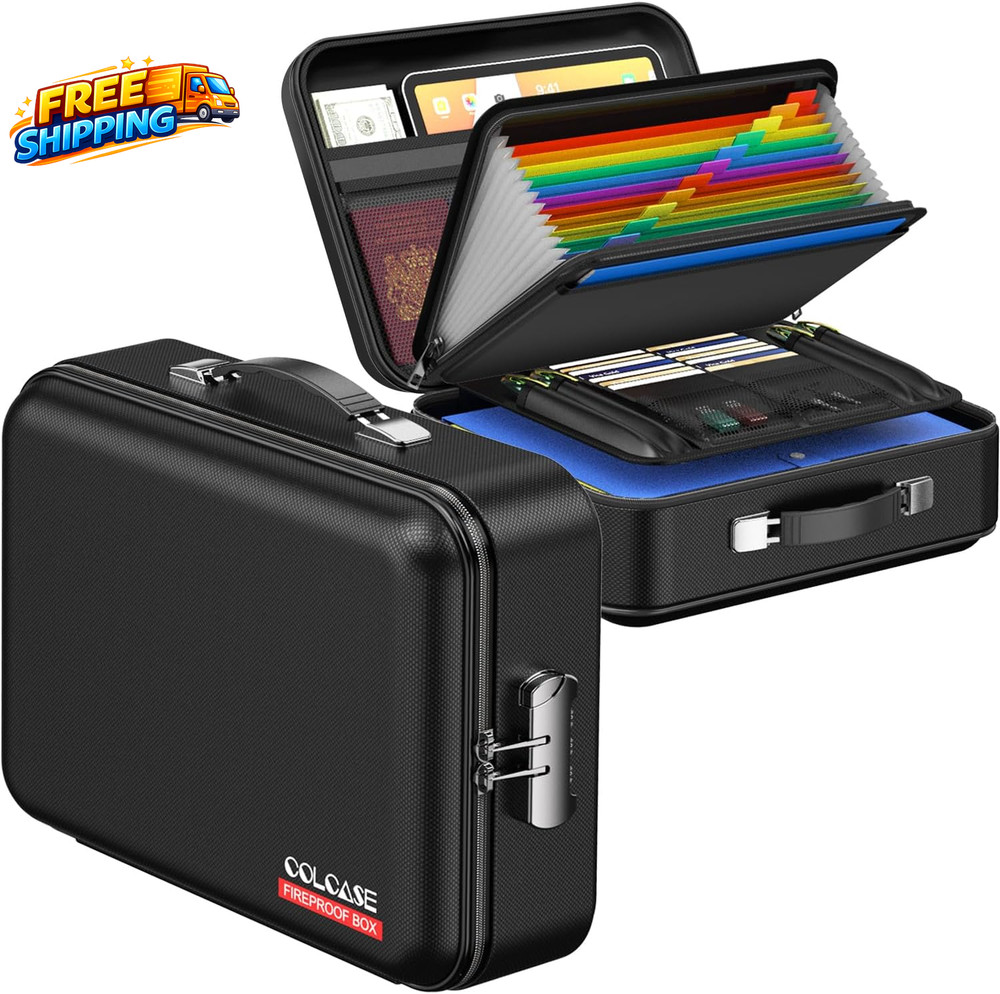 Fireproof Document Box with Lock Hard Fireproof Waterproof Box Creative Hard