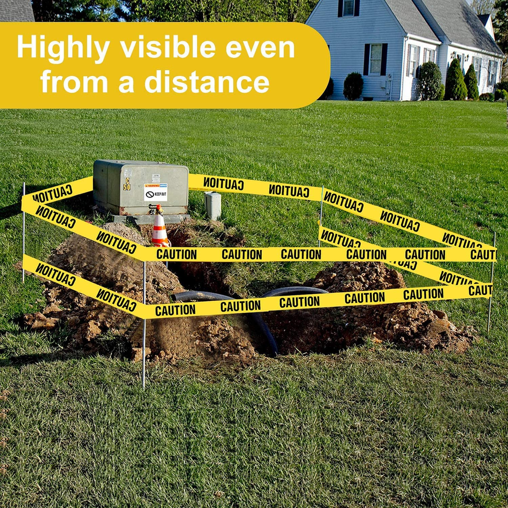 Yellow Caution Tape 2 Pack, 3" X1000Ft Safty Tape Caution Tape Roll, Constructio