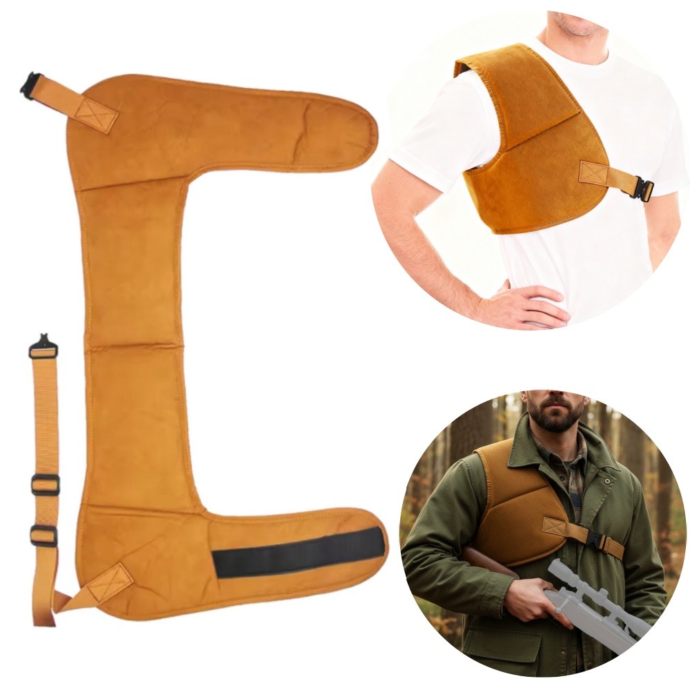 Shooting Hunting Recoil Shoulder Protective Pad Vest Adjustable Left / Right