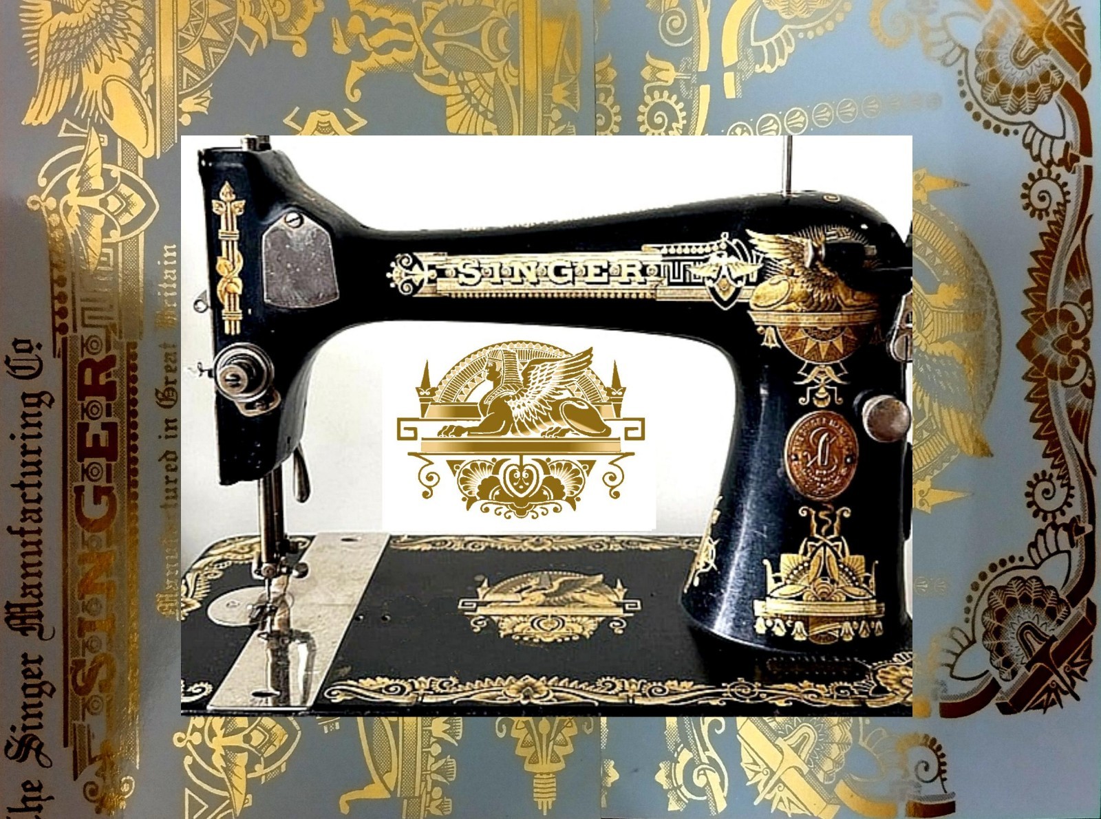 Restoration decals for Singer 27 or 127 Sphinx sewing machine