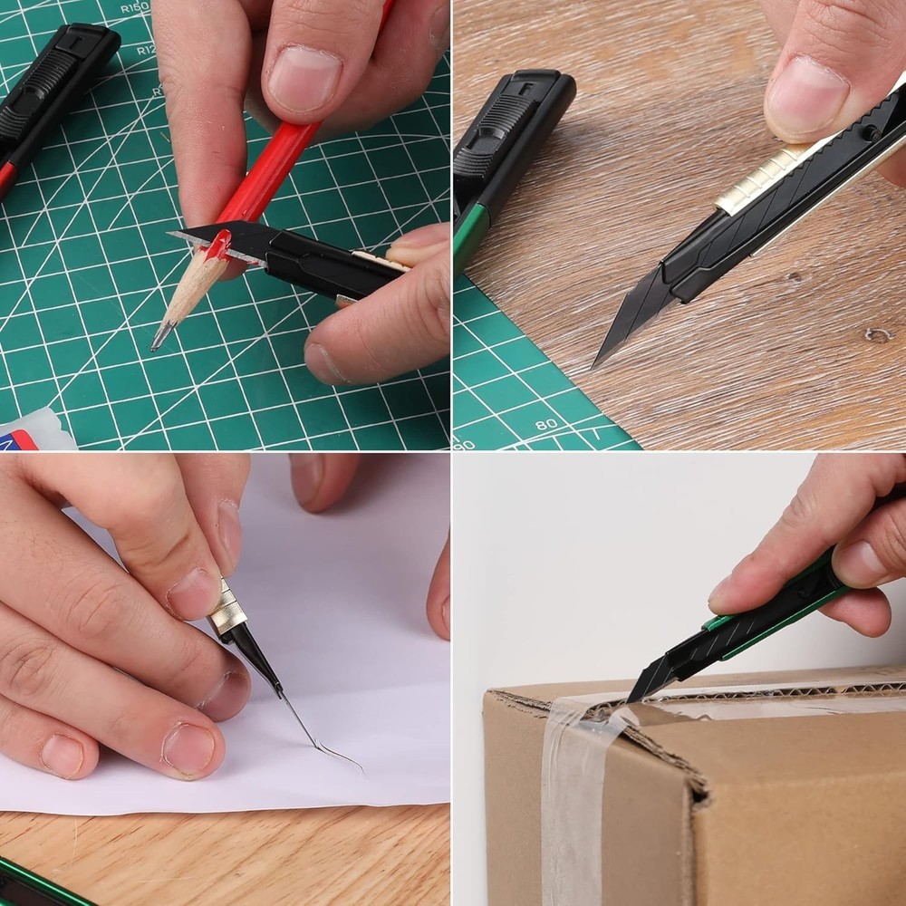Durable Utility Knife with Retractable Blade & 10 Extra Blades
