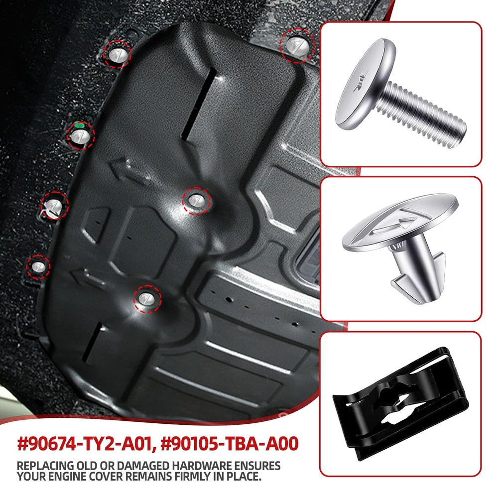 14PCS Splash Shield Hardware Kit, Lower Cover Pin Screws and