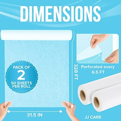 Disposable Massage Table Sheets - 100 Perforated Rolls, 50% Thicker, Non-Woven C