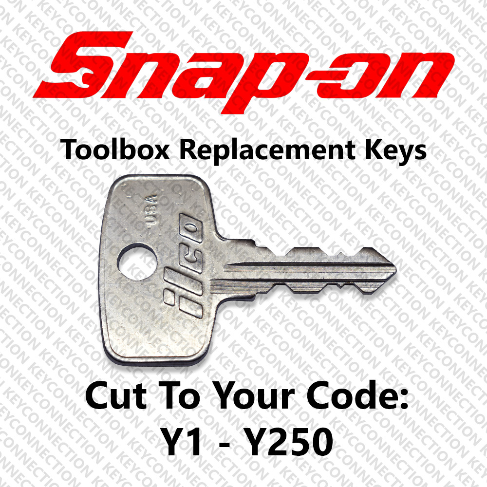 Snap On Tool Box Key Replacement Cut to Your Code Y1 - Y250