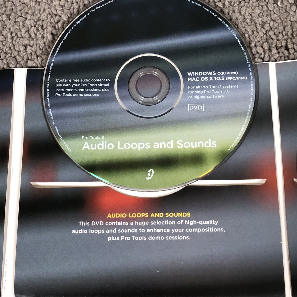 AVID Digidesign Pro Tools 8 LE 3 DVD Software Set Rev B Disks ONLY No Reg READ