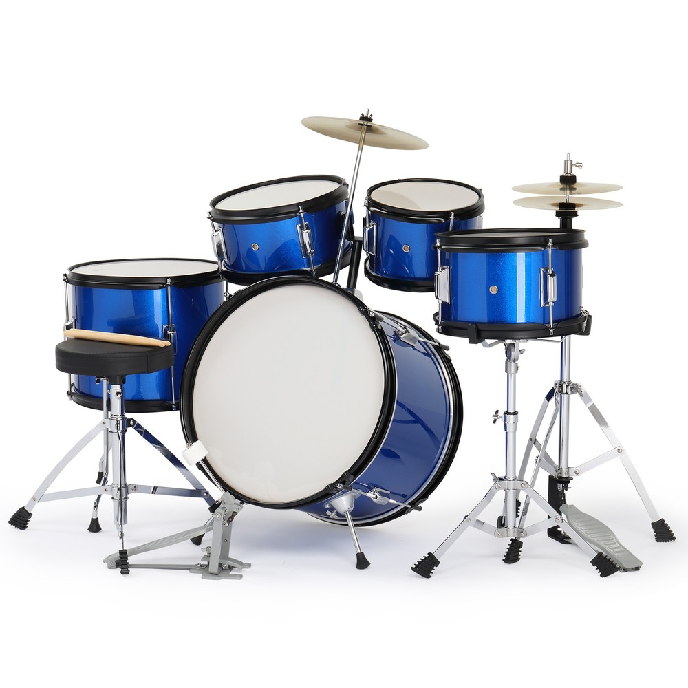 5-Piece for Beginners,16"Full Size Complete Junior Drum Kit /w Adjustable Throne