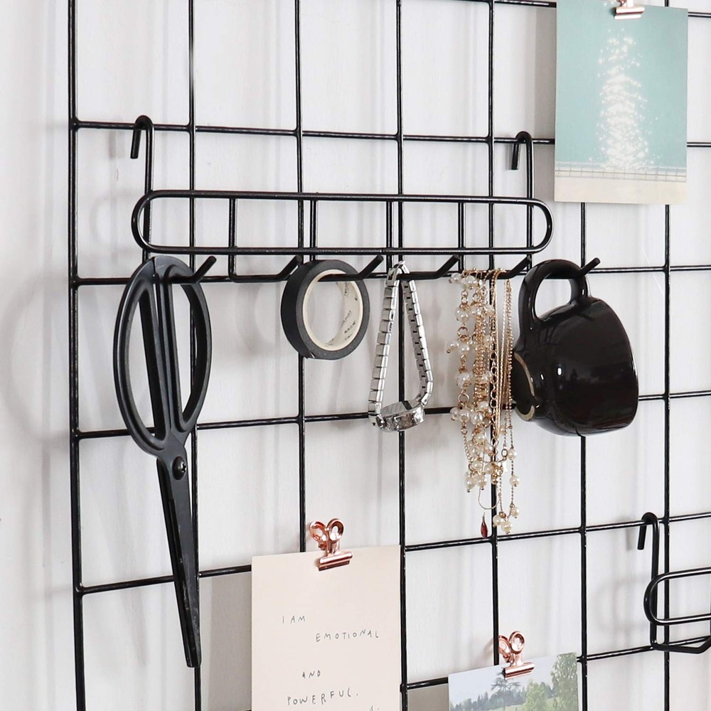 Storage Hooks Rack, 2 Pack - Iron Wire Grid Hooks for Wall Mount Storage and ...