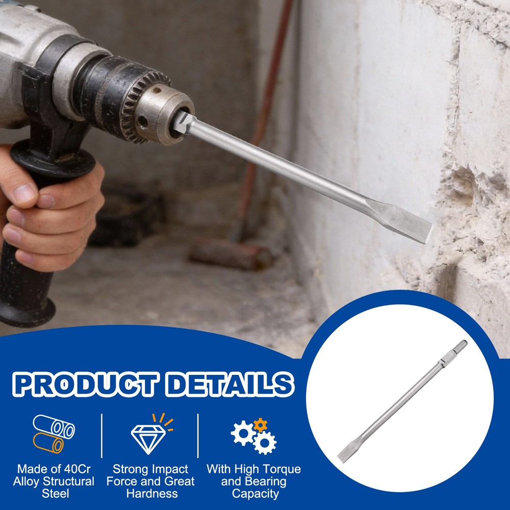Floor Scraper Chisel 65A Shank Steel Digging Flat Shovel Chisel Width 34.5mm