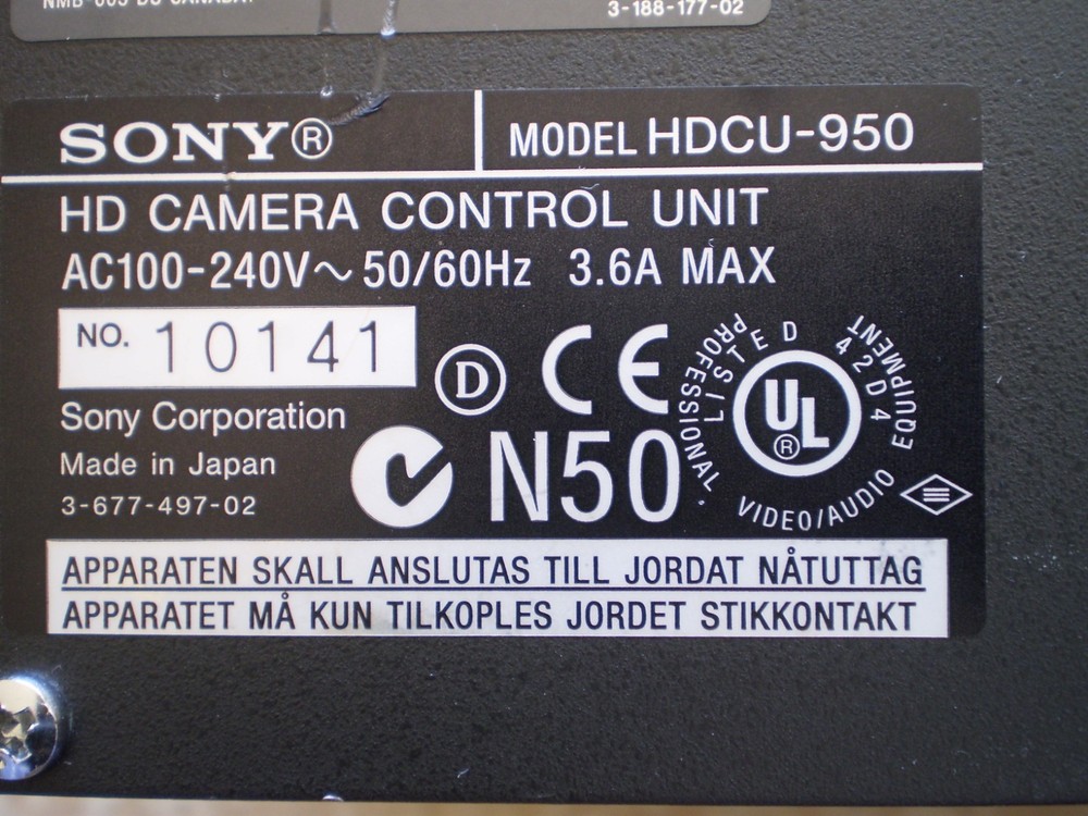 Sony HDCU-950 HD Camera Control Unit - LAST ONE!