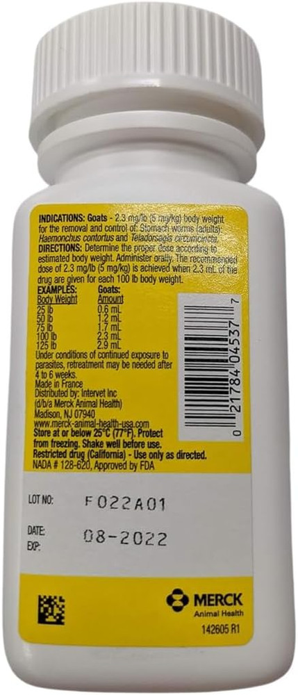 Merck Goat Dewormer 125Ml, 2 Pack
