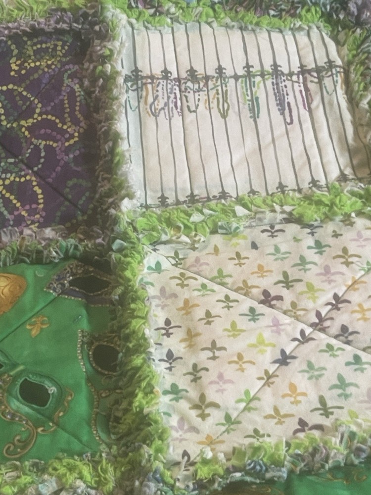 Mardis Gras Rag Quilt #2