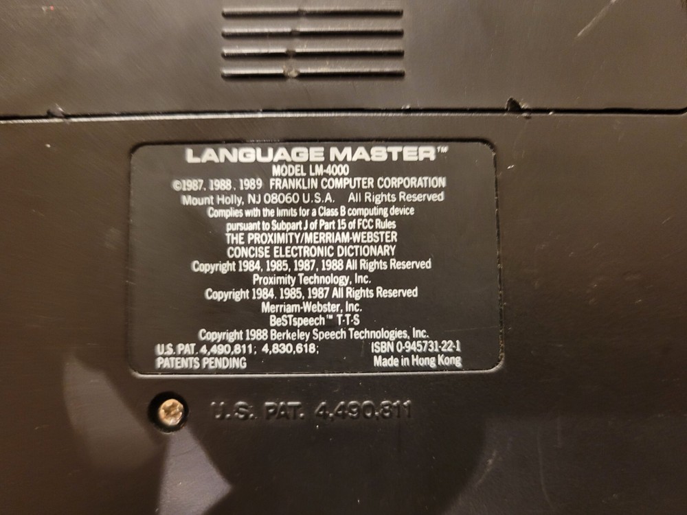 Franklin Computer Language Master Lm4000