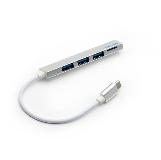 Multifunctional HUB Splitter Type-C Docking Station Adapter MicroSD Card Reader