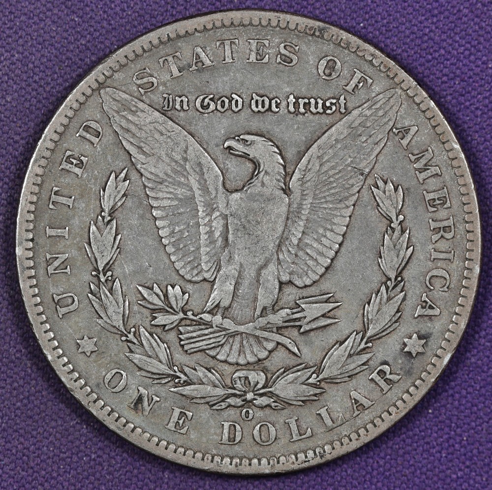 1891-o Morgan Silver Dollar. Clashed "E" Under Eagles Tail, Reverse. VF. 196278