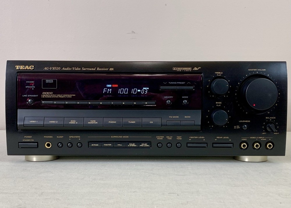 TEAC AG-V8520 Audio/video Surround Receiver bundle, Tested, Guaranteed.